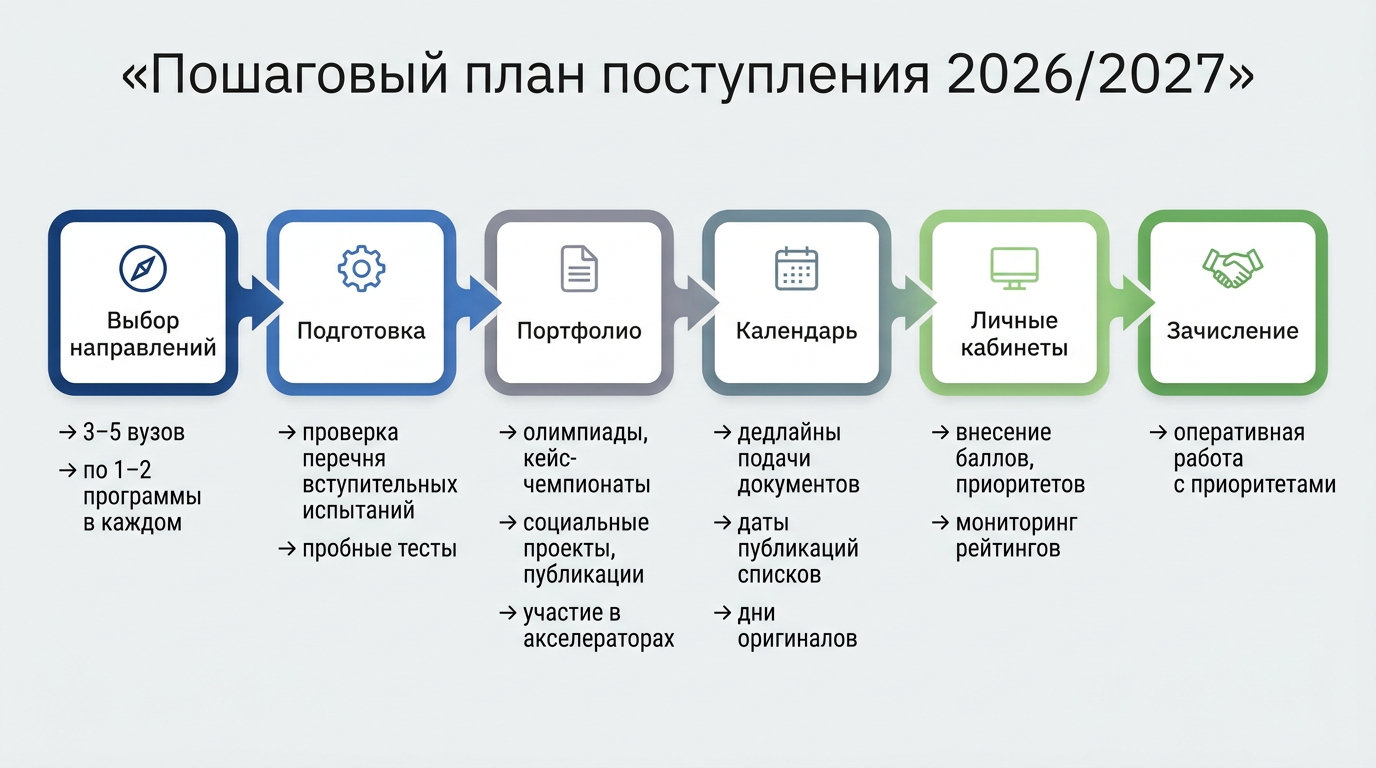 Пошаговый план поступления 2026/2027